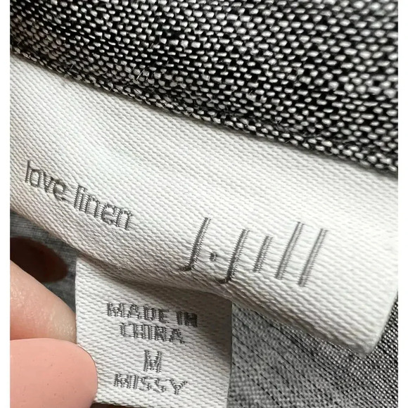 J.Jill love linen 100% gray button up shirt blouse long sleeve size M. - Picture 6 of 8